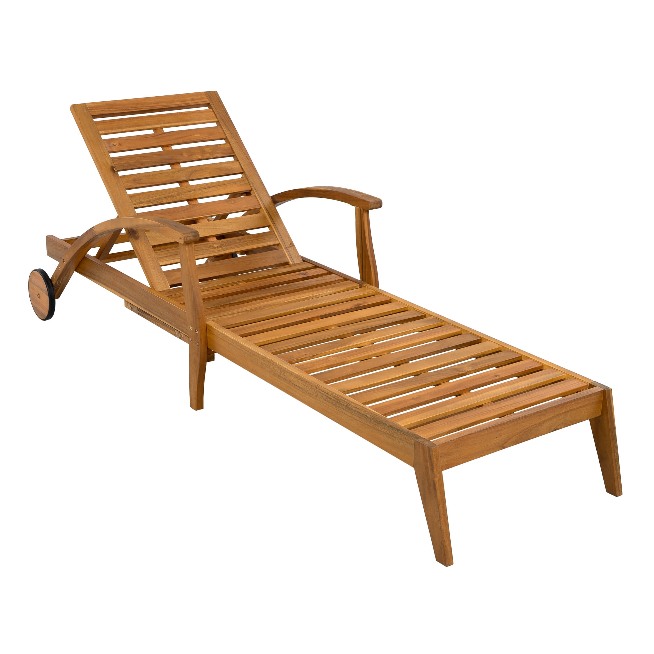 Christopher Knight Home Patio Chaise Lounge with Wheels, 4-Position Adjustable Backrest, Hidden Cup Holder, Cream