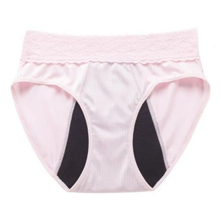 

Spdoo High Waisted Cotton Underwear for Women Lace Panties Stretch Briefs Large Size Pink M