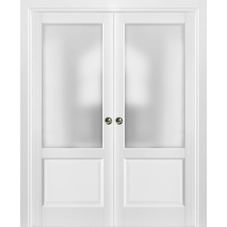 French Double Pocket Doors 72 X 84 With Frames Lucia 22 Matte