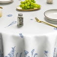 thumbnail image 2 of Spring Summer Tablecloth 60×60 Inch Round, Wild Flowers Floral Blue Washable Seasonal Table Cover for Party Picnic Dinner Decor, 2 of 6