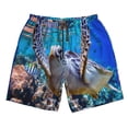 thumbnail image 4 of Bixox Men's Sea Turtle Swims printing Casual Classic Fit Short Summer Beach Shorts, 4 of 6
