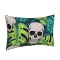thumbnail image 2 of Balery Skull and Palm Leaves Bedding Queen Pillow Cases - Envelope Closure - Soft Brushed Microfiber Fabric - Shrinkage and Fade Resistant Pillow Cases-, 2 of 9