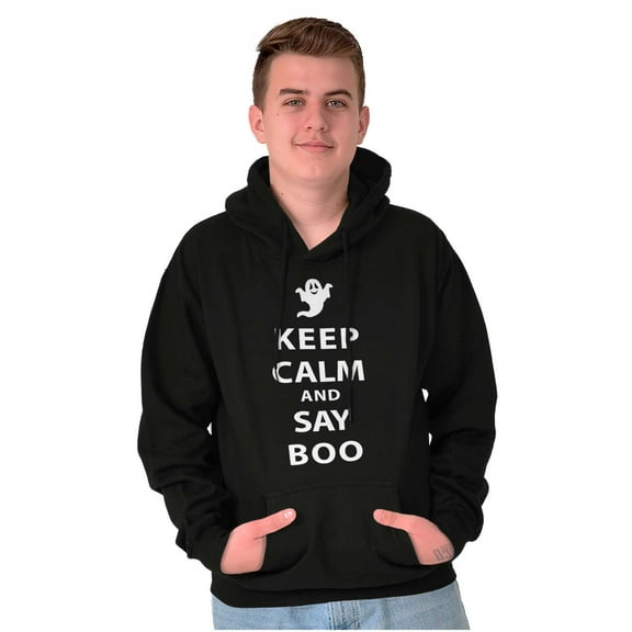 Keep Calm and Say Boo Halloween Unisex Plus Fleece Graphic Hoodie Brisco Brands 2X
