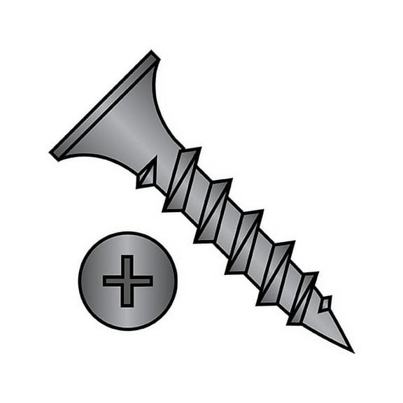 8X1 3/8 Phillips Bugle Head Coarse Thread Drywall Screw Black Phosphate Particle Board (Pack Qty 2,000) BC-0822CPG