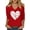 Heart Red, variant on Womens Casual Love Heart Shirts 3/4 Sleeve Valentine's Day Tees St Patrick's Day Graphic Tees Tops