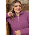 thumbnail image 6 of CASSIE LIZ Womens Sweaters Plus Size Quarter Zip Pullover Fall Fashion Purple Oversized Winter Dressy XL 14W 16W, 6 of 10