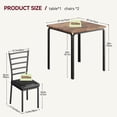 thumbnail image 3 of Dining Table for 2, Small Square kitchen Dinner Table Set for 2,Space Saving Wood Modern Dinette With Upholstered,Dining Room Furniture for Breakfast Nook, Apartment,Home Office Small Space,3 Piece, 3 of 9