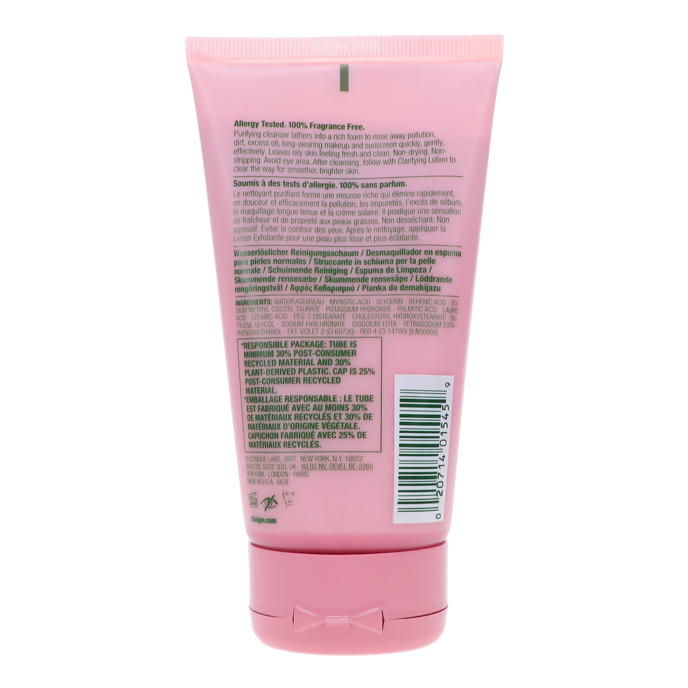 Clinique Rinse-off Foaming Cleanser-Mousse, Face Wash for All Skin Types, 5 Oz