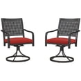 thumbnail image 1 of CoSoTower Patio Swivel Chairs with Cushion, Outdoor Swivel Rocker with Curved Armrests, Red, 1 of 7