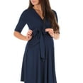thumbnail image 4 of Mother Bee Maternity Knee Length Wrap Dress with Adjustable Belt, 4 of 4