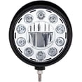 thumbnail image 2 of Black "Billet" Style Groove Headlight With Visor 11 LED Bulb - Chrome, 2 of 4