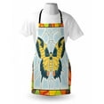 thumbnail image 4 of Butterflies Apron, Butterfly in Stained-Glass Window with Frame Wing Spring Garden Illustration, Unisex Kitchen Bib with Adjustable Neck for Cooking Gardening, Adult Size, Multicolor, by Ambesonne, 4 of 4