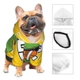 thumbnail image 3 of Fotbe T-Rex Playing Football Sudadera con Estampado para Perros Pequeños – Suéter con Capucha para Mascotas, Tela Suave de Forro Polar con Bolsillo-XX-Large, 3 of 7