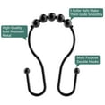 thumbnail image 3 of HVSEBOTO 12 Pack Brushed Matte Black Shower Curtain Ring Hooks, Easy Glide Metal Rollerball Double Shower Hook, 3 of 5
