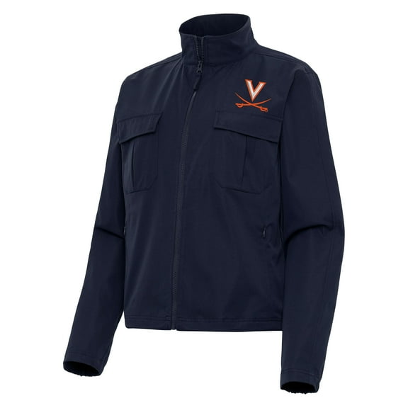 Women's Antigua Navy Virginia Cavaliers Even Par Full-Zip Jacket