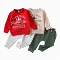 thumbnail image 5 of TOWED22 Toddler Boy Boy Letter Print Outfit Crew Neck Sweatshirt Top Jogger Pants Set 2Pcs Fall Winter Clothes(Blazer,12-15 M), 5 of 9