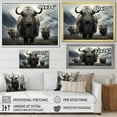 thumbnail image 4 of Designart "Monochromatic Yak Grazing Scene" Yaks Floater Framed Wall Art Prints, 4 of 5