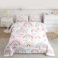 thumbnail image 2 of Homewish Cartoon Rainbow 3 Pieces Queen Comforter Set for Preppy Kids Children,Dreamy Princess Ultra Soft Bedding Sets,Kawaii Stars Print Bedding Comforter Set Breathable,Lightweight Room Decor, 2 of 8