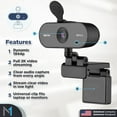 thumbnail image 4 of 1440p Webcam Full HD Web Camera w/ Privacy Cover & Built-In Microphone, 15fps, USB 2.0, 75° View Streaming Cam by Mata1-USA, 4 of 7