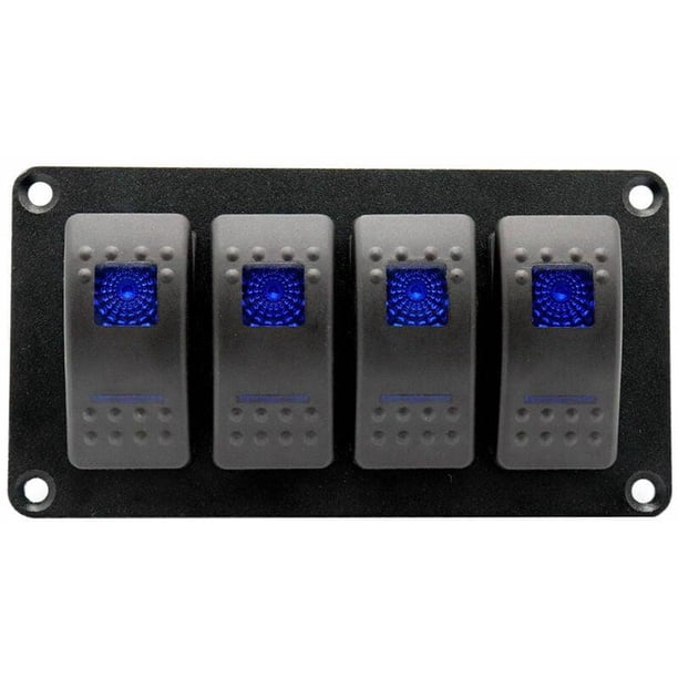 Panel de interruptor basculante impermeable de 4 pines y 5 pines, interruptores de palanca de encendido y apagado retroiluminados para coche, barco, vehículo, remolque, SUV, camión, 12V