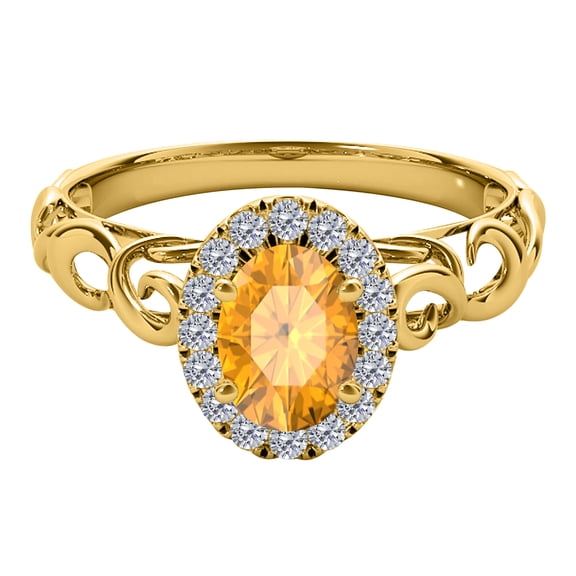 AoneJewelry 1.35 Carat Diamond Gemstone Ring In 10K Solid Rose, White & Yellow Gold