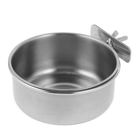 LULULION Pet Food Holder Stainless Steel Hanging Bowl Silver 1Pack