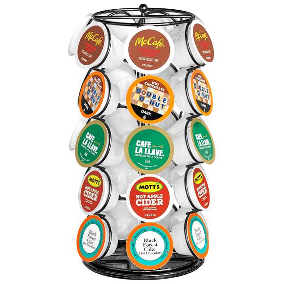 GPED Café Pod Holder, Soporte para K Cup, Organizador de Carrusel de Café Pod, Compatible con 35 Pods K-Cups y Dolce Gusto, Gira 360 Grados, Organizador de Encimera de Cocina para el Hogar O la Ofici