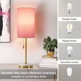 thumbnail image 6 of NATYSWAN Minimalist Table Lamp Set of 2, Nightstand Lamp for Bedroom Living Room, Modern Pull Chain Bedside Lamp with Marble Base, Fabric Shade, Small Desk Lamp for Home, Office, Reading, 6 of 10