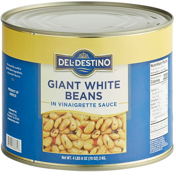 Del Destino 70 oz. Giant White Beans in Vinaigrette Sauce - 6/Case