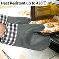thumbnail image 6 of Anpro Silicone Oven Mitts and Pot Holders Sets, Non-Slip Heat Resistant Oven Gloves High Heat Resistant Oven Mitts for Kitchen Baking BBQ Cooking, Gray, 6 of 8