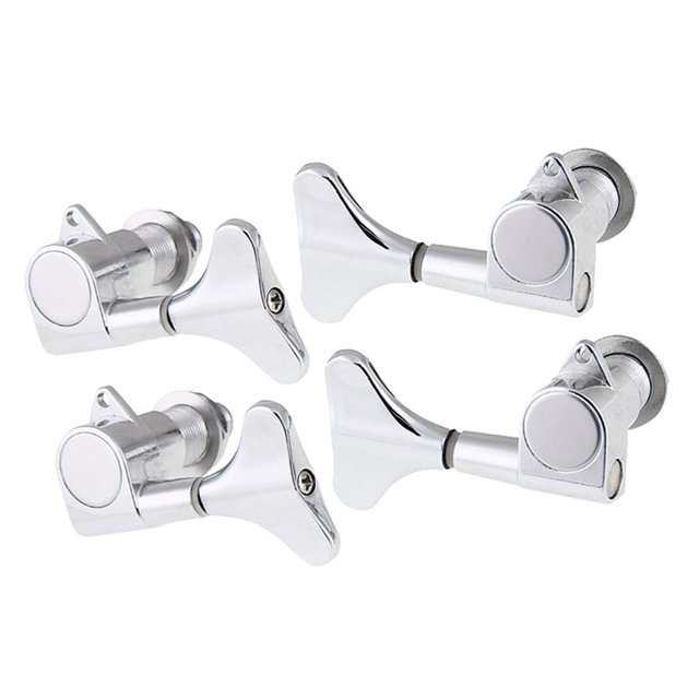 Clavijas de Afinación Sunnimix Cabezales de Llaves Cromadas Para Bajo Eléctrico Sellado 2L2R