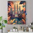 thumbnail image 4 of Petronas Twin Towers Sunset Canvas Print/Wall Art， Suitable for Living Room， Bedroom， Office， Hotel Lobby， and Modern Apartment Decoration., 4 of 8