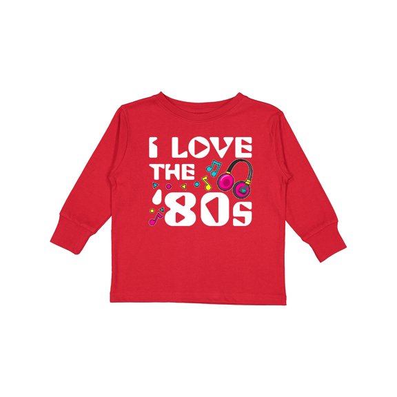 Inktastic I Love the '80s-musical notes Boys or Girls Long Sleeve Toddler T-Shirt