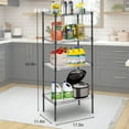 thumbnail image 3 of CL.HPAHKL 4 Shelf Metal Shelf, 600LBS Capacity Metal Utility Shelf NSF Certified Wire Storage Shelves Adjustable Shelving Units and Storage for Home Kitchen Bathroom, Black (17.3"L x 11.4"W x 43.9"H), 3 of 9