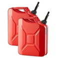 thumbnail image 1 of KFFKFF Metal Fuel Container, 5.3 Gallon, Fuel Jerry Can with Spout and Comfort Handle, 6 L/min Max Flow Rate, Leakproof, Red, 2 Packs, 1 of 9