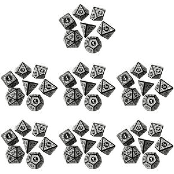 Juego 7 Dados Poliédricos Numéricos Acrílicos para Reunión Familiar () Blanco