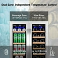 thumbnail image 6 of Nipus 24 inch Wine and Beverage Refrigerator,Dual Zone,Built-in Undercounter, 21 Bottles and 60 Cans,Silver, 6 of 14