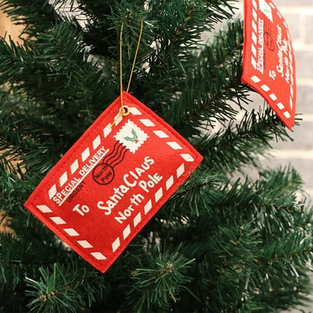 Enveloppe de lettre de Noël au Père Noël, ornements suspendus d'arbre Sac  de cartes de vœux