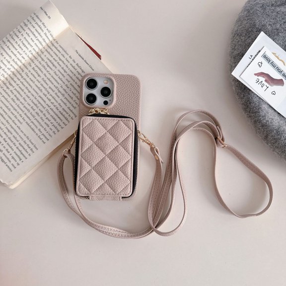 Crossboby zipper wallet phone case for iPhone 16 pro max 15 plus 14 13 mini 12 15pro with card holder