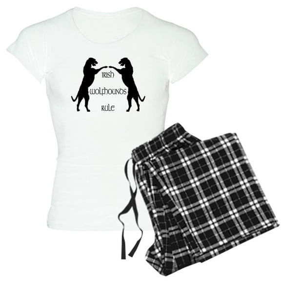 CafePress - Irish Wolfhounds Rule Women's Light Pajamas - Women's Short Sleeve Print T-Shirt and Pants Light Cotton Pajama Set