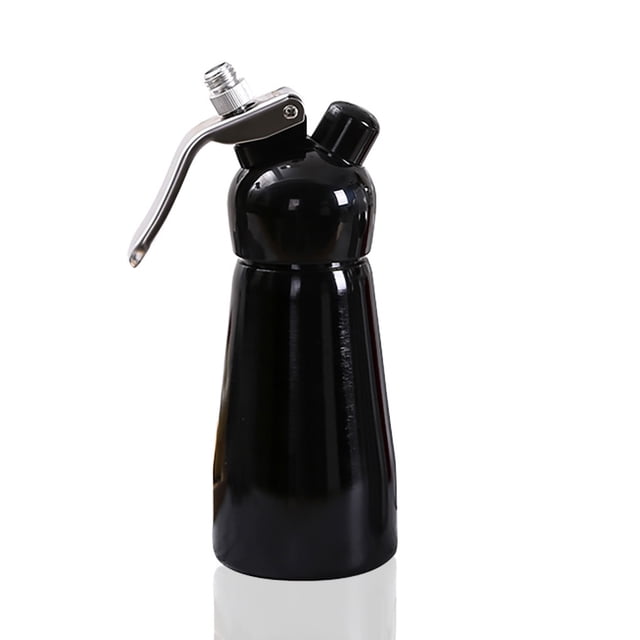 Bearachild Dispensador de crema batida de aluminio de 250ml, batidor de crema de cocina, herramientas de postre con boquillas cuentagotas Herramientas y accesorios para hornear negro Bearachild HA008727-03