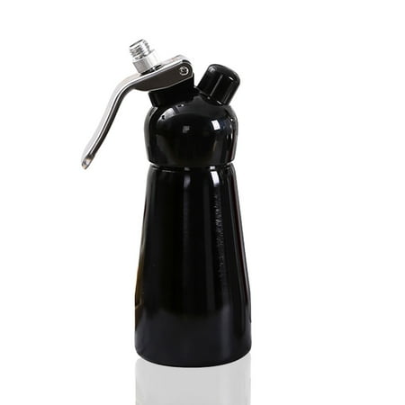 

250ml Cream Whipper Dispenser Milk Foaming Maker Aluminum Decorating Nozzles with Brush Lid Black