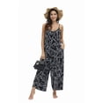 thumbnail image 3 of BALAMY Jumpsuits for Women Floral Wide Leg Spaghetti Strap Sleeveless Casual Loose Ethnic Long Rompers with Pockets, 3 of 6