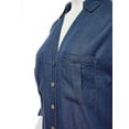 thumbnail image 5 of FashionMille Women's Soft V-neck Tencel Button Down Chambray Blouse Utility Shirts, 5 of 5