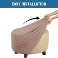 thumbnail image 5 of Dowbom Round Ottoman Slipcover,Stretch Footrest Covers with Elastic Bottom Removable Washable Anti-Dust Furniture Protector Jacquard Ottoman Cover for Furniture in Living Room-large-Khaki, 5 of 7