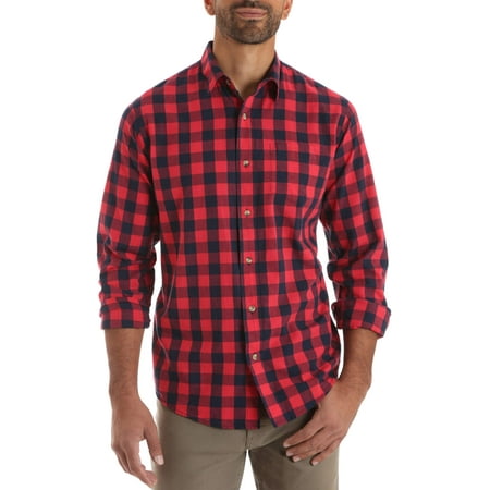 Wrangler Men's long sleeve plaid woven shirt (Best Wrangler Soft Top)
