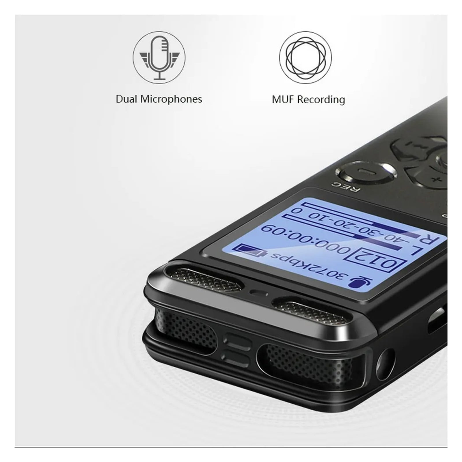 Voice Activated Recorder Big LCD Screen MP3 Player Extended Memory WAV HiFi Recording Record