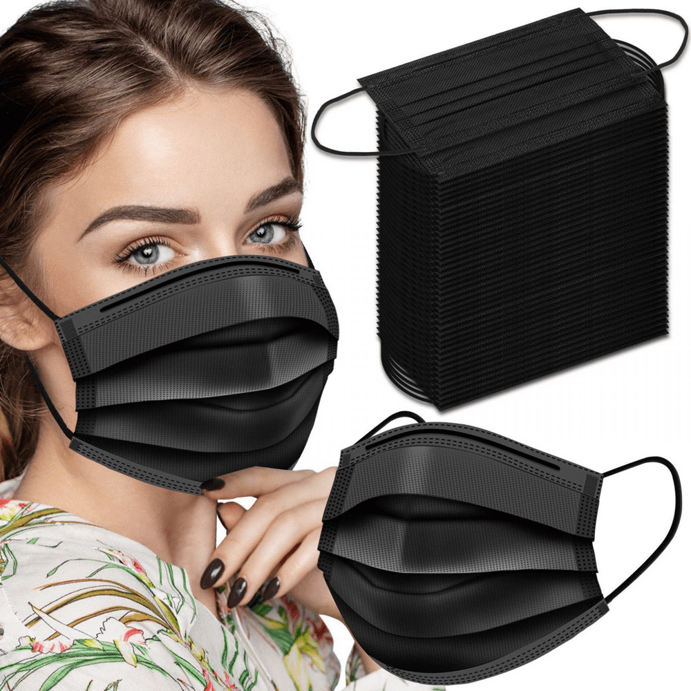 BLACK Disposable Face Mask With Activated Carbon Individually Wrapped