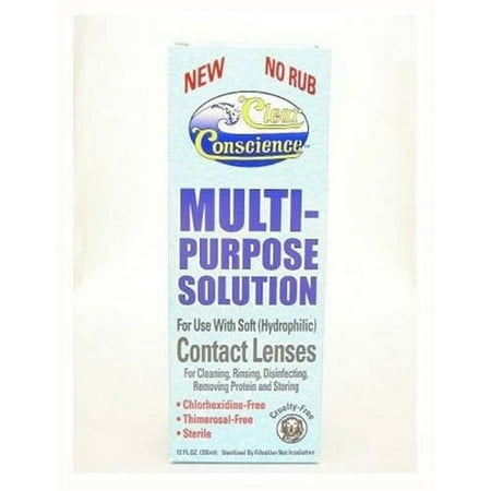 Clear Conscience Multi Purpose Solution For Soft Contact Lenses, 12 OZ