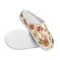 thumbnail image 3 of Goofa Key Lock And Flowers Print Womens Mens Cotton Lightweight House Slippers , Washable Home Slippers,Indoor Comfy Bedroom Cozy Slippers-37/38, 3 of 7
